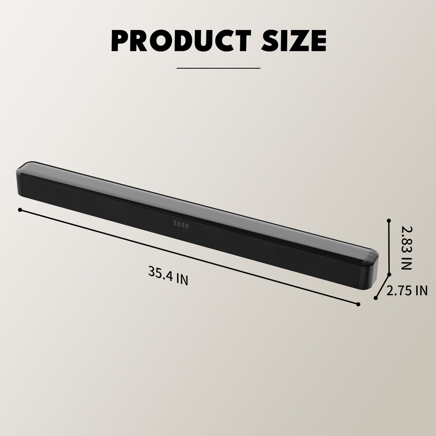 Dammyty Sound Bar for TV, 60W Soundbar with Built-in Subwoofer, 3D Surround Sound System TV Sound Bar, Home Theater Speakers, HDMI-ARC, Bluetooth, Optical, Coaxial, USB & AUX