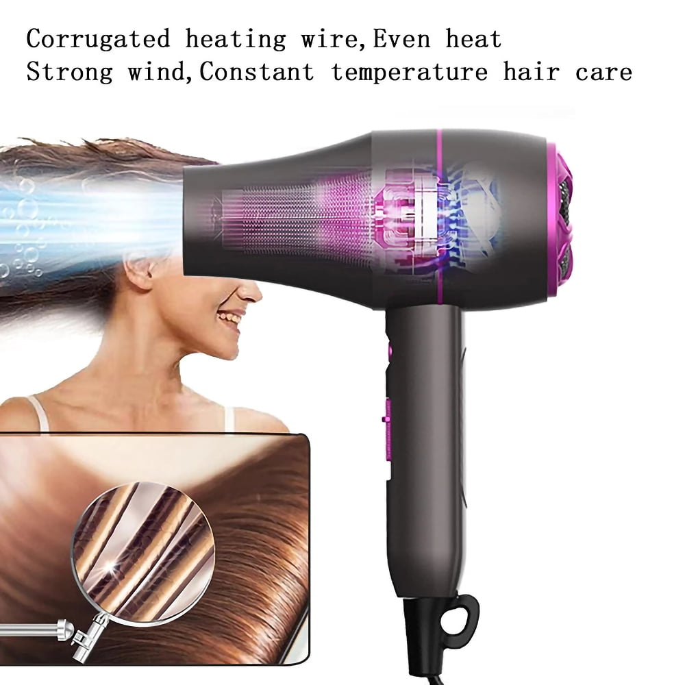 Dammyty 3 in 1 Ionic Hair Dryer Blower Hairdryer Electric Hair Comb Rotating Hot Air Brush