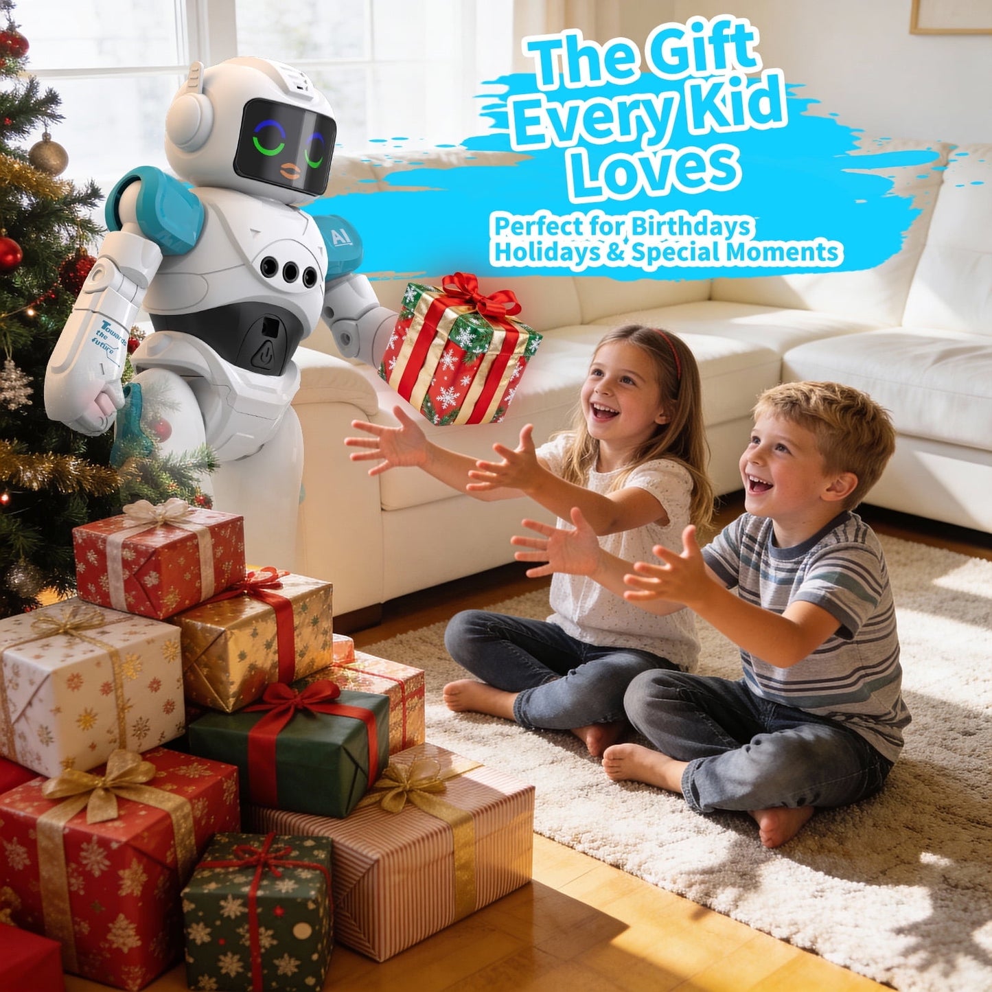 Dammyty RC Robot Toys for Kids, Smart Talking Voice Remote Control Robot Singing Dancing Programmable with Infrared Gesture, Interactive Robot Toy for Age 3-8 Year Old Boys Girls Birthday Gift