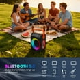 Dammyty Karaoke Machine for Adults & Kids, Karaoke Speaker with 2 Microphones, Portable Bluetooth Speaker with Party Light, Support for TF Card, USB, AUX, FM,TWS