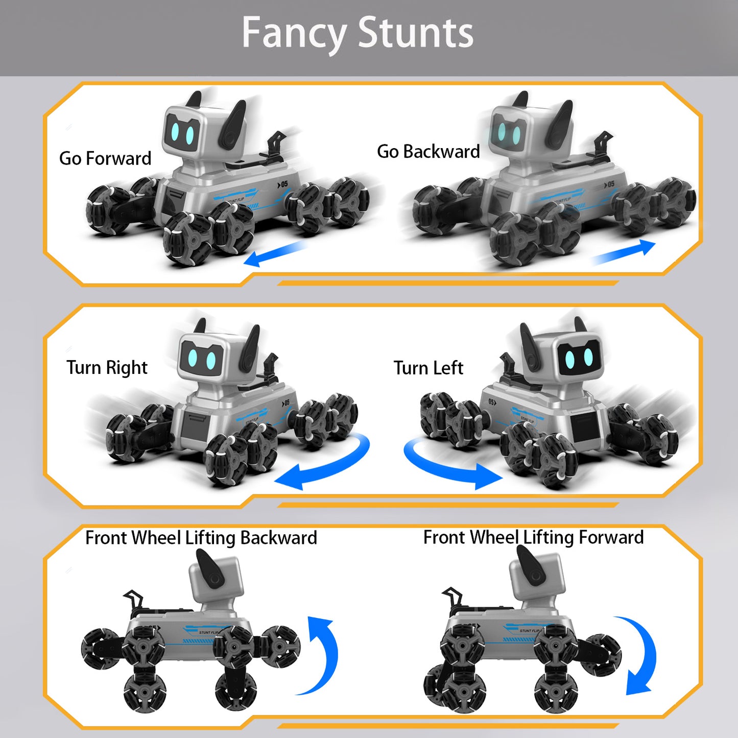 Dammyty RC Robot Dog, Intelligent Remote Control Robot Toys for Kids, Electronic Pet Dog with Music & Light