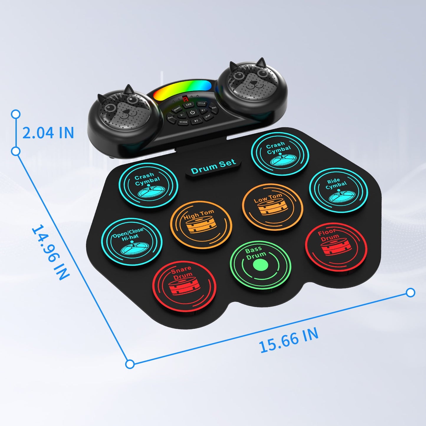 Dammyty Electronic Drum Set for Kids Adults, 9 Pads Portable Electric Drums with Headphone Jack & Speaker