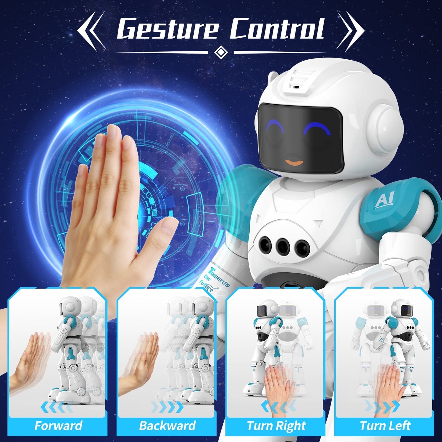 Dammyty RC Robot Toys for Kids, Smart Talking Voice Remote Control Robot Singing Dancing Programmable with Infrared Gesture, Interactive Robot Toy for Age 3-8 Year Old Boys Girls Birthday Gift