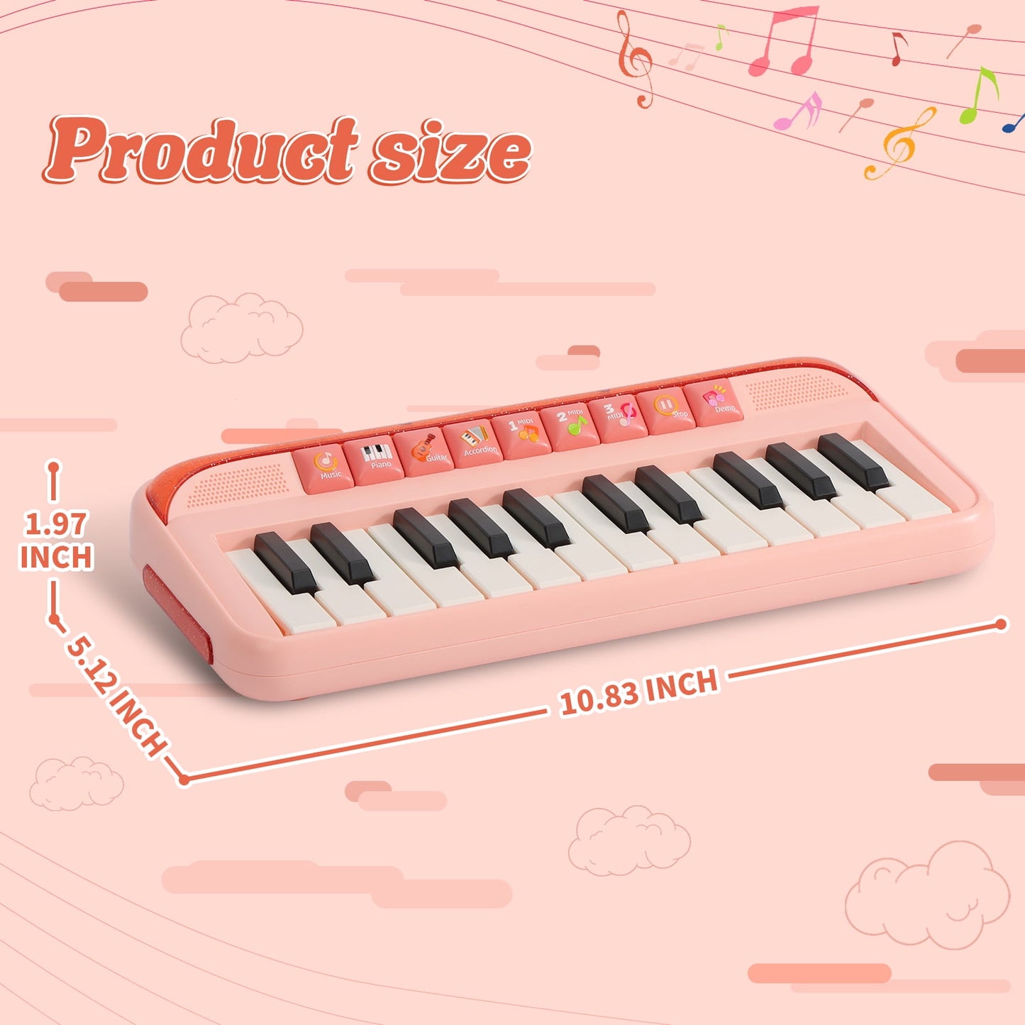 Dammyty Piano for Kids 24 Keys Piano Toys for Girl Toddlers Ideal Birthday Gifts for 1 2 3 4 Year Old Girls Toys Educational Keyboard Musical Instrument Toys