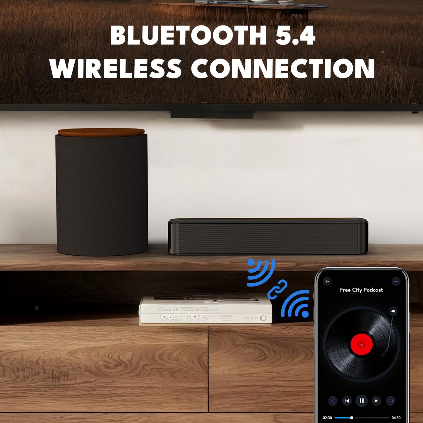 Dammyty Sound Bar for TV, Bluetooth 5.4 Soundbar with Subwoofer, 3D Surround and Bass Adjustable Home Theater TV Speakers