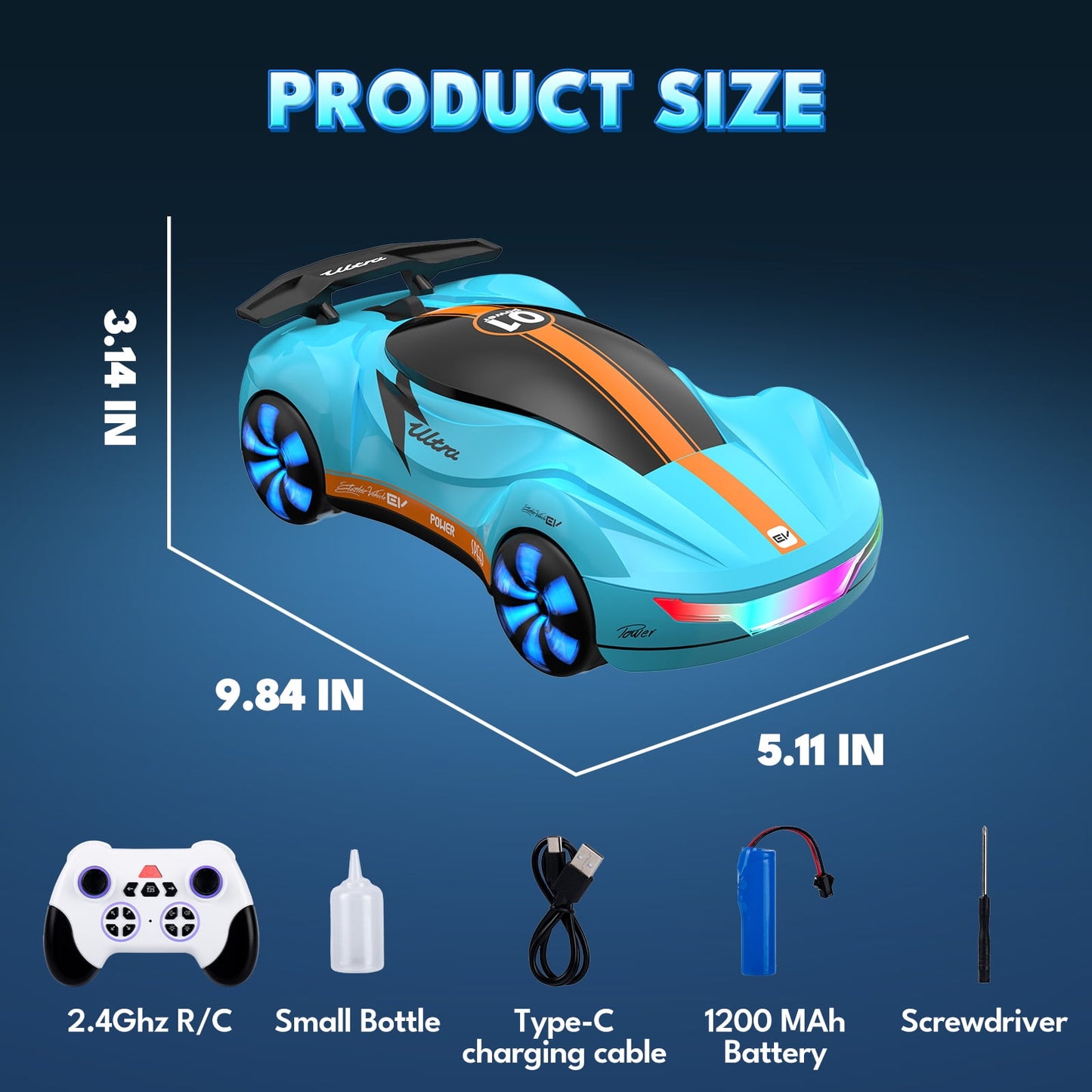 Dammyty Remote Control Car, 2.4Ghz Rechargeable RC Stunt Car for Kids, Racing Car Toys for Boys and Girls