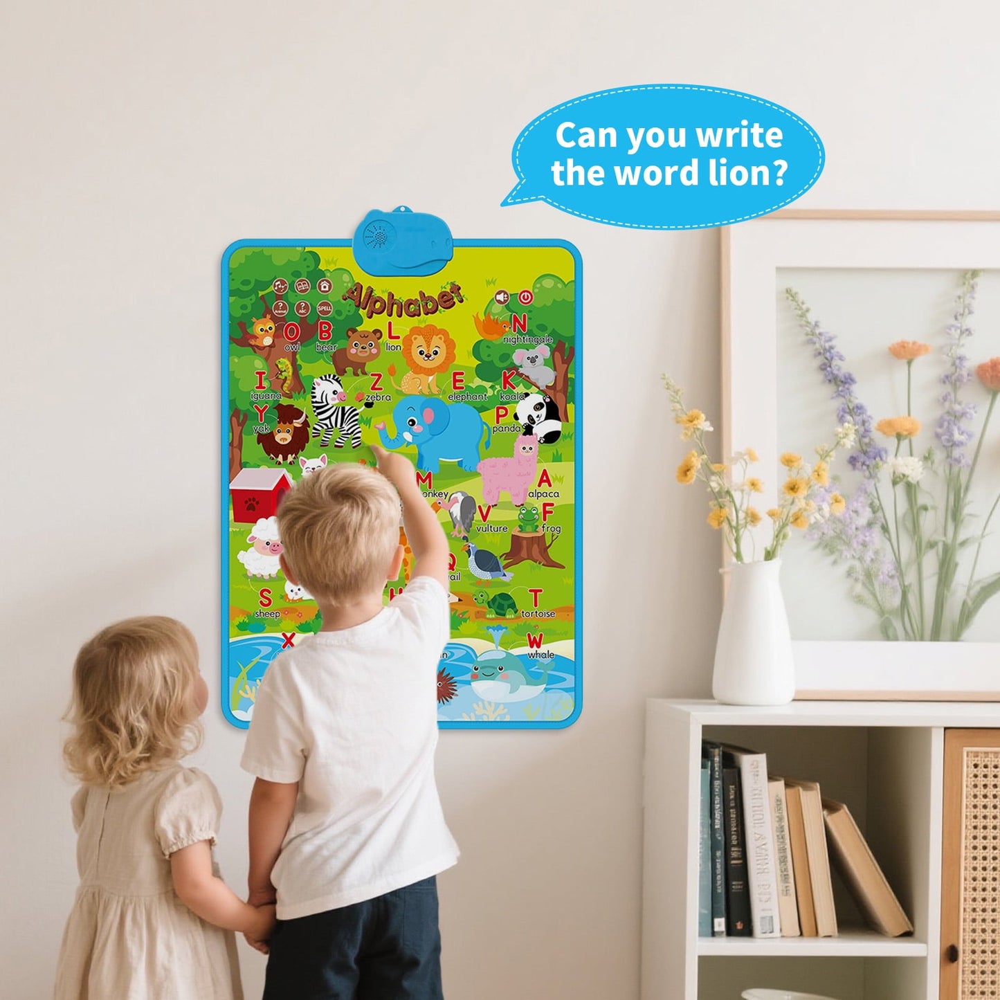 Dammyty Electronic Alphabet Wall Chart, Talking ABCs Music Poster, Learning Toys for Toddlers 1-3, Interactive Educational Toddler Toys