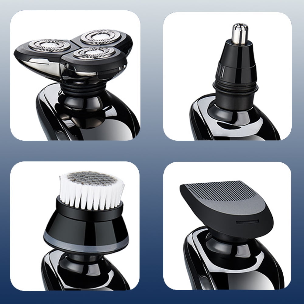 Dammyty 4D Electric Shavers for Men, Electric Razor Dry Wet Waterproof Rotary Shaver Portable Face Shaver USB Rechargeable Cordless Travel Nose Trimmer LED Display & Charging Stand for Dad Husband