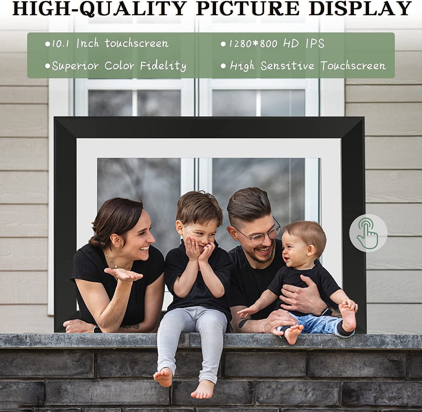 Dammyty 10.1" WiFi Digital Picture Frame, 1280*800 HD IPS Touch Screen Electronic Photo Frame,Video and Slide Show , Auto-Rotate, Share Photos/Videos Instantly via free App from Anywhere