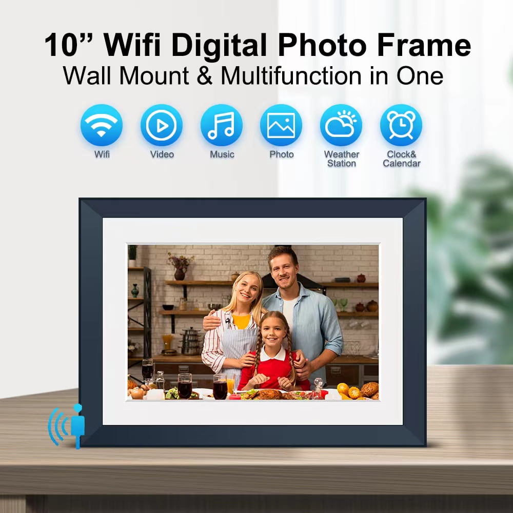 Dammyty 10 inch Wifi Digital Photo Picture Frame,Touch Screen Smart Cloud Picture Frame Share Photos and Videos Instantly, Christmas Gift