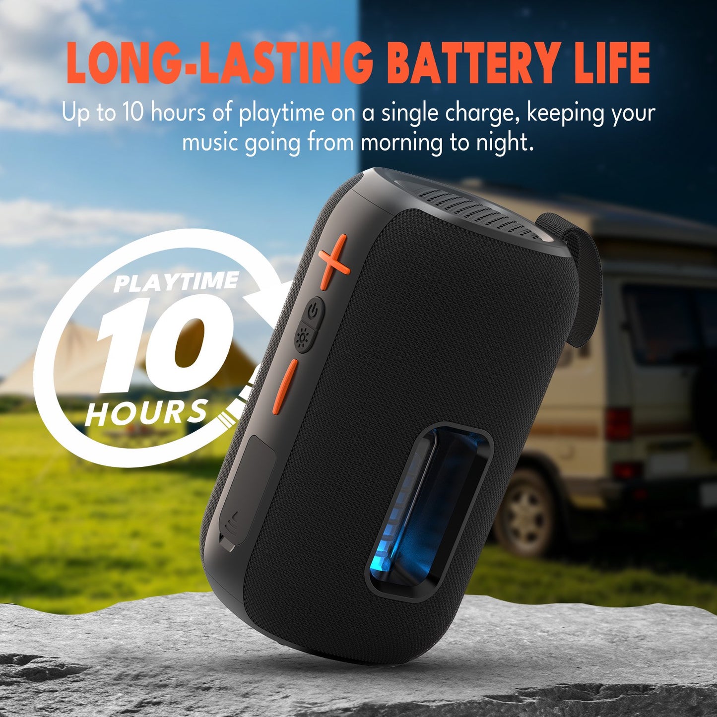 Dammyty Portable Bluetooth Speaker, IP67 Waterproof Speaker with Loud Sound, Deep Bass, Wireless Stereo Pairing, Bluetooth 5.3, for Home/Outdoor/Party/Beach