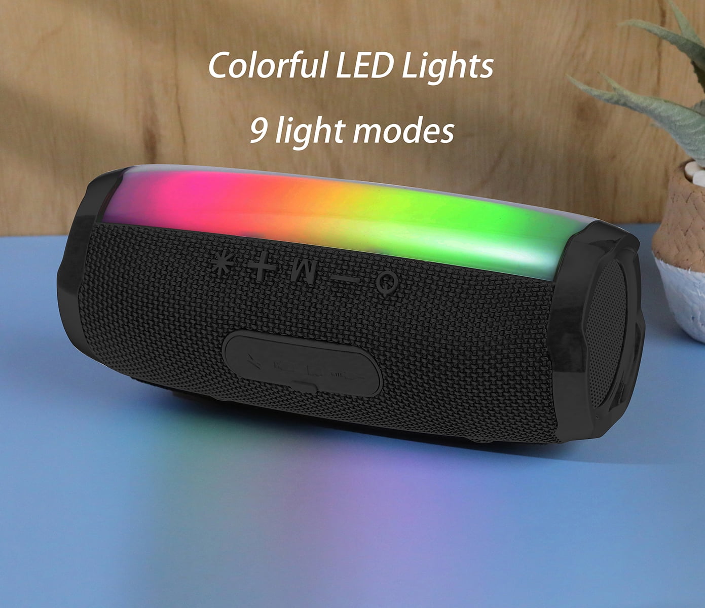 Dammyty Portable Bluetooth Speaker, IP67 Waterproof Wireless Speaker with Loud Stereo Sound, Deep Bass, Bluetooth 5.3, TWS Pairing，Colorful LED Lights , 8H Playtime for Home, Outdoor, Party