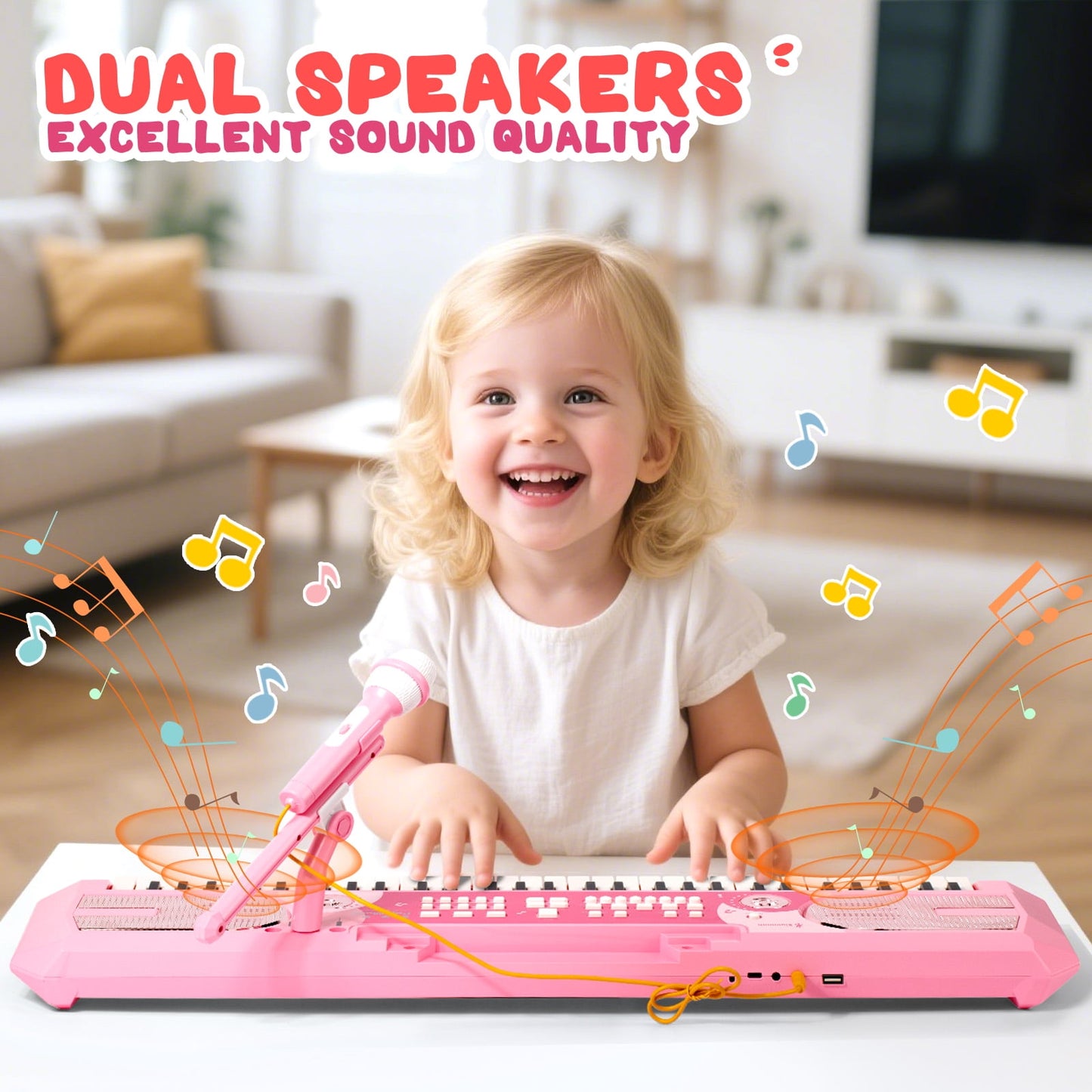 Dammyty Upgrade 61 Keys Electronic Piano Keyboard for Kids Adults, Bluetooth Portable Electric Piano with Microphone for Christmas Birthday Gift