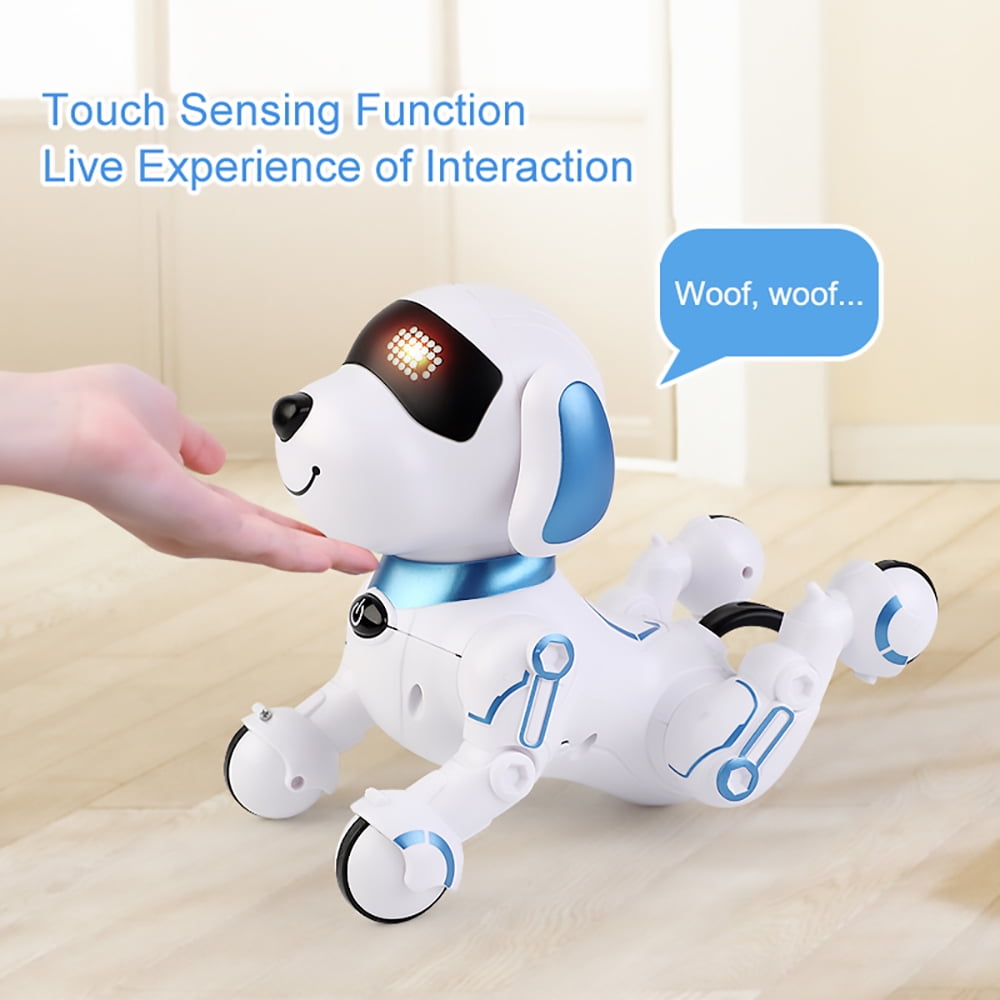 Dammyty Robot Dog for Kids, Smart Programmable Remote Control Robot Dog Toy with Interactive Touch, Singing Dancing Robot Toys with LED Eyes, Volume Control
