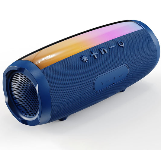 Dammyty Portable Bluetooth Speaker, IP67 Waterproof Wireless Speaker with Loud Stereo Sound, Deep Bass, Bluetooth 5.3, TWS Pairing，Colorful LED Lights , T&G Speaker, Outdoor, Party（Blue）