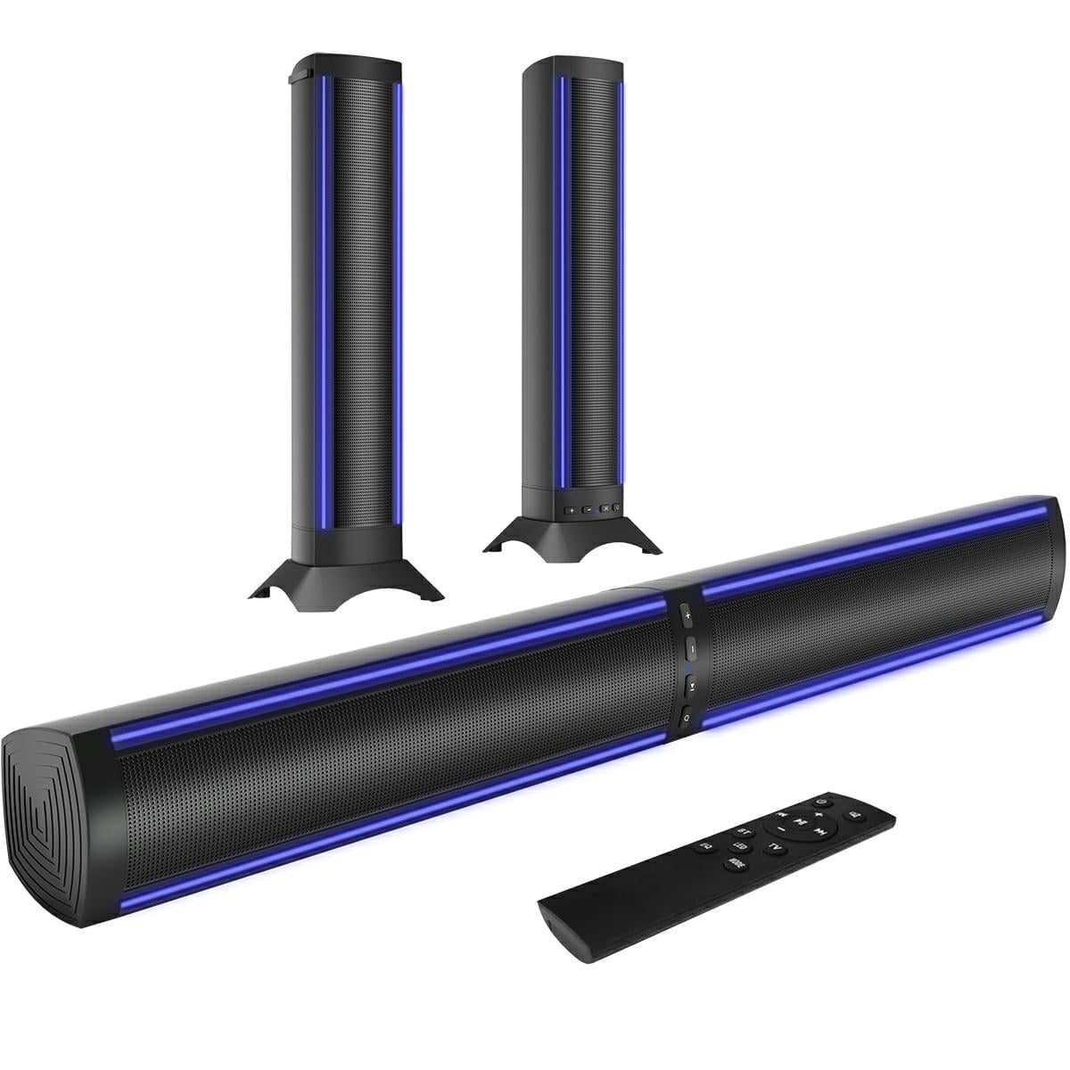 Dammyty TV Sound Bar, Sound Bars for Smart TV - Bluetooth 2.0 Channel Home Audio Sound Bars - Surround Sound Bars with AUX/RCA Connection Soundbar for TV