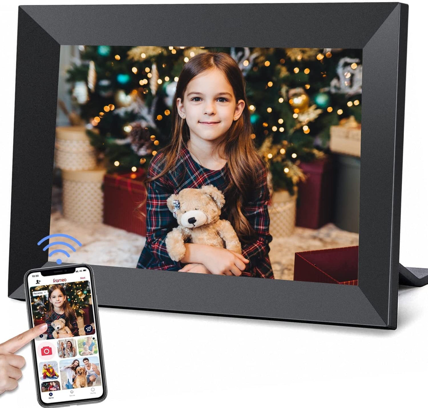 Dammyty 10.1" WiFi Digital Picture Frame,Smart Digital Photo Frame with 1280x800 HD IPS Touch Screen ,Electronic Piture frame share photo/video anytime, anywhere via Frameo App