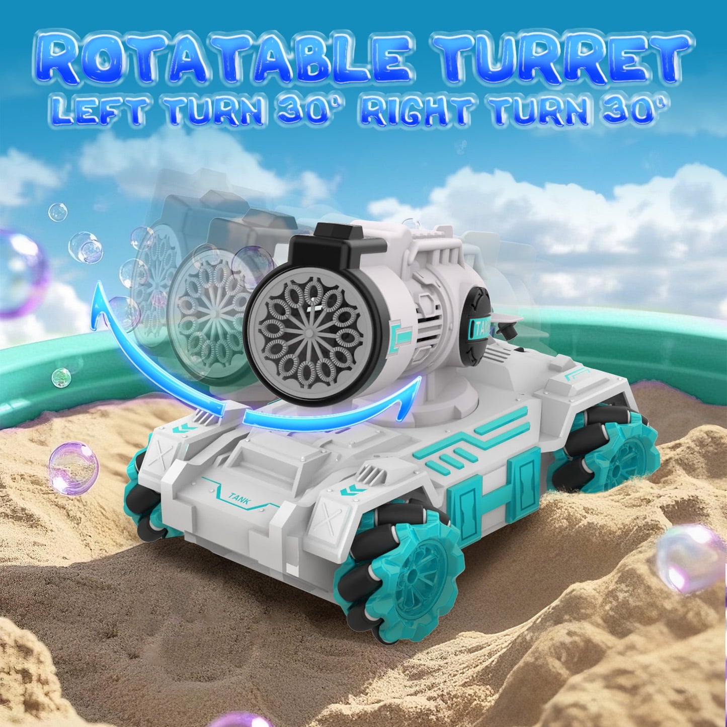 Dammyty 2 in 1 Remote Control Cars, 2.4GHz RC Car Toys with Spray and Light & Music, Bubble Toys for Kids
