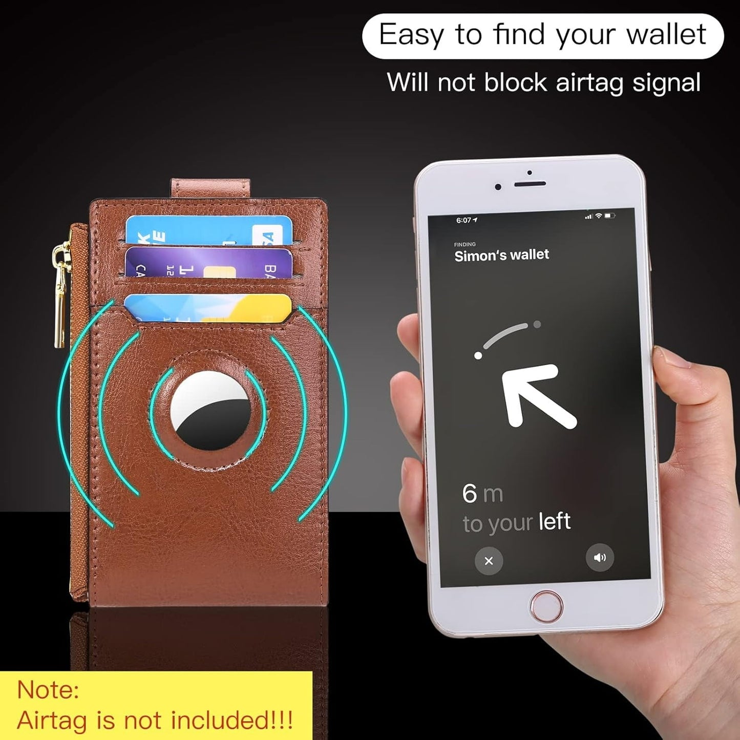 Dammyty Wallets for Woman Small Genuine Leather Bifold Credit Card Holder with RFID Blocking, Woman Wallet with Dual Zipper Pockets
