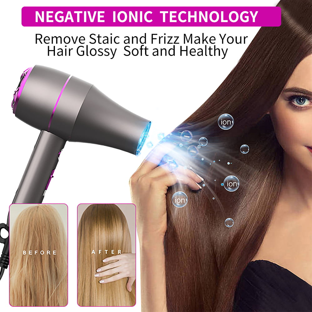 Dammyty 3 in 1 Ionic Hair Dryer Blower Hairdryer Electric Hair Comb Rotating Hot Air Brush