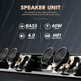 Dammyty Sound Bar for TV, 3D Surround Sound System TV Sound Bar, 60W Soundbar with Built-in Subwoofer, 2.1 ch Home Theater TV Speakers, HDMI-ARC, Bluetooth, COX, AUX