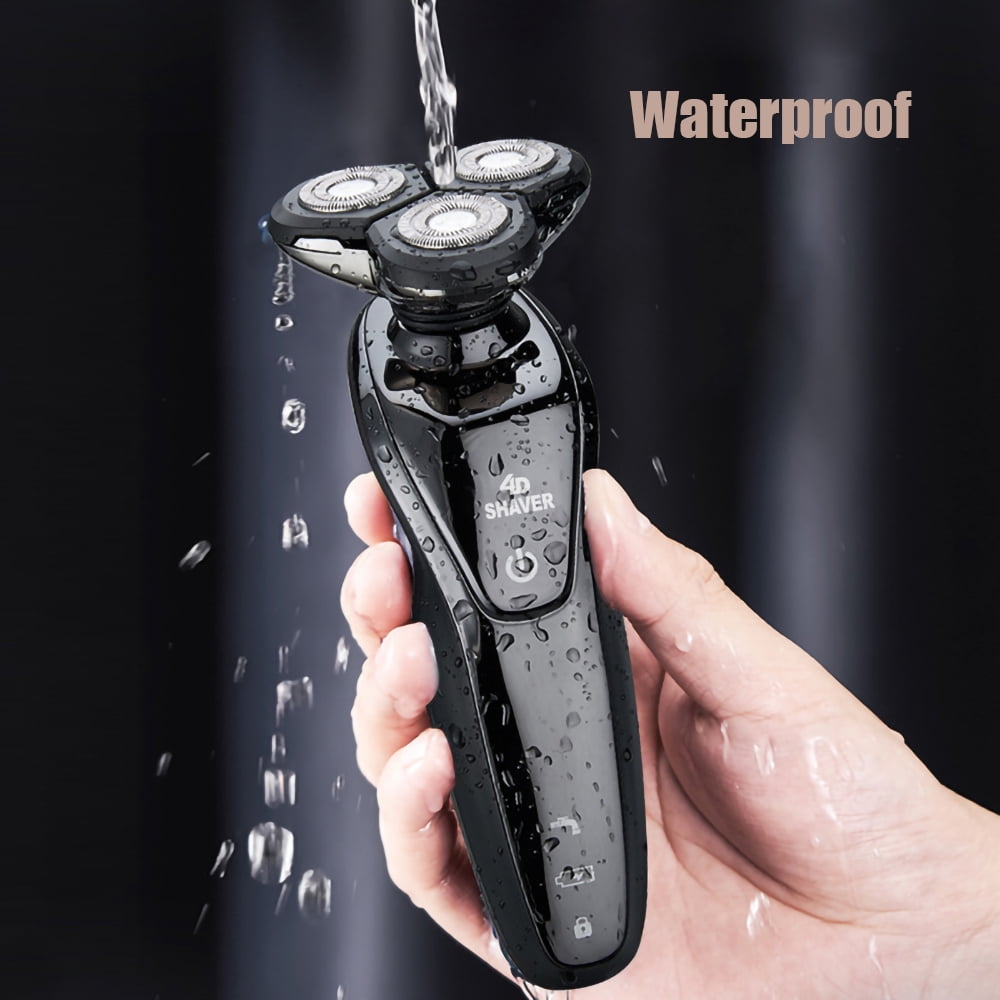 Dammyty 4D Electric Shavers for Men, Electric Razor Dry Wet Waterproof Rotary Shaver Portable Face Shaver USB Rechargeable Cordless Travel Nose Trimmer LED Display & Charging Stand for Dad Husband