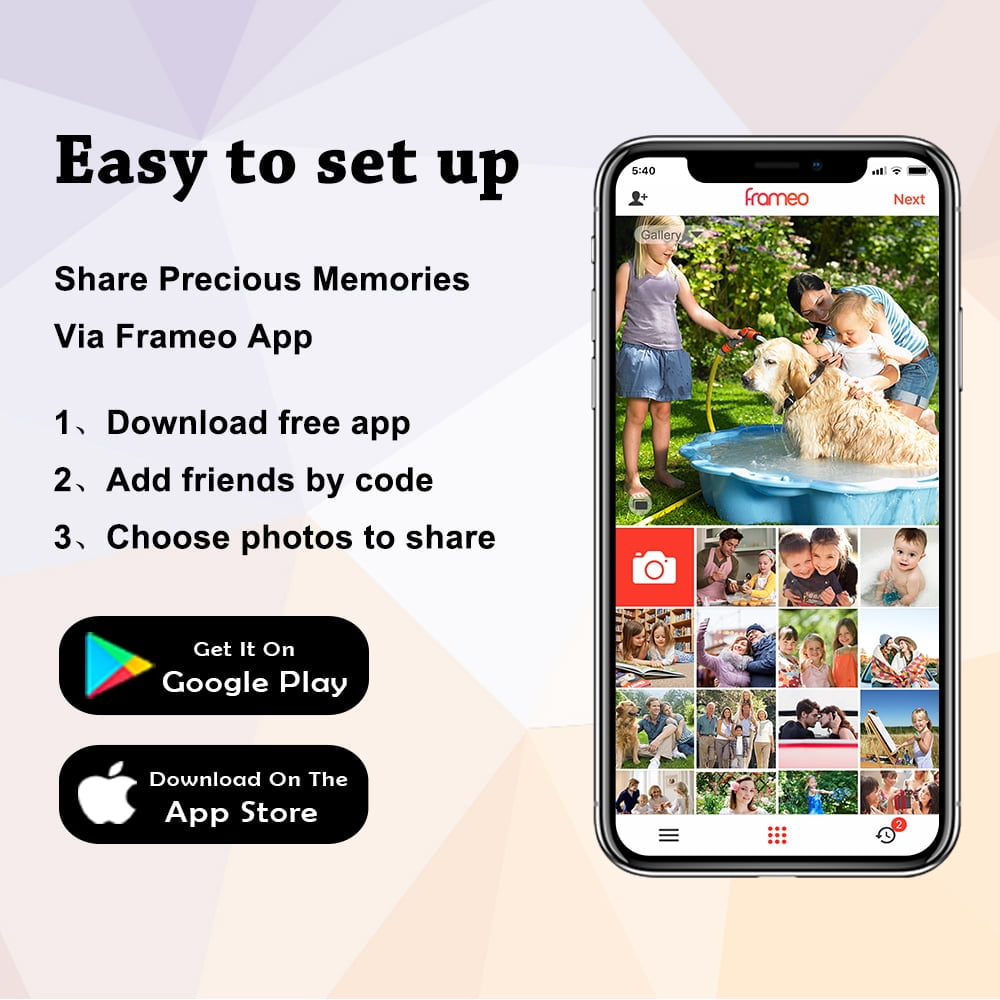 Dammyty 10.1" WiFi Digital Picture Frame,Smart Digital Photo Frame with 1280x800 HD IPS Touch Screen ,Electronic Piture frame share photo/video anytime, anywhere via Frameo App