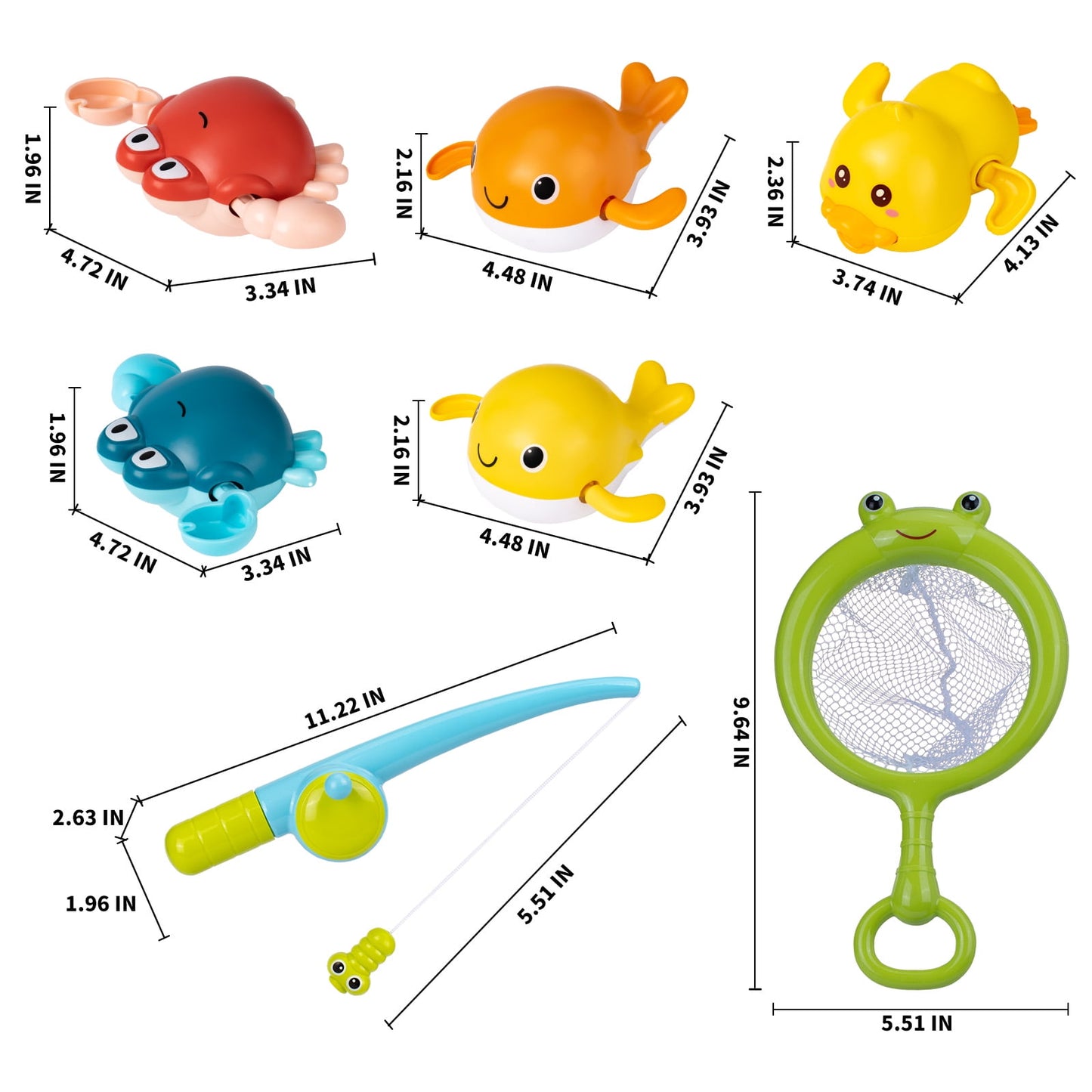 Dammyty Bath Toys for Toddlers 1-3, Floating Pool Toys for Kids, Baby Bath Toys with Magnetic Fishing Game, Fun Bathtub Water Toys Gifts