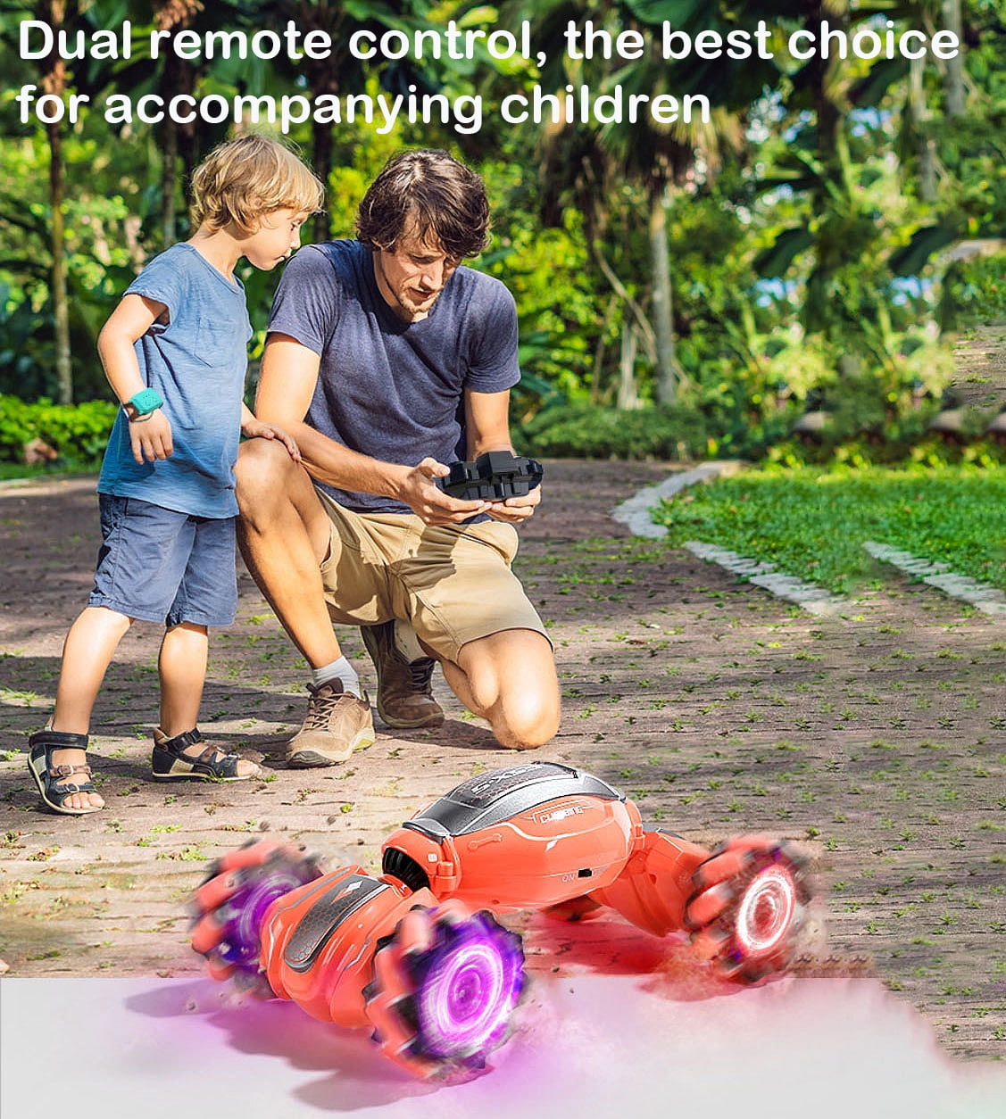 Dammyty RC Car for Kids, 2.4GHz 4WD Remote Control Stunt Gesture Car , Double Sided 360°Spins and Flips Gesture Sensor Toy Cars