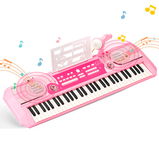 Dammyty Upgrade 61 Keys Electronic Piano Keyboard for Kids Adults, Bluetooth Portable Electric Piano with Microphone for Christmas Birthday Gift