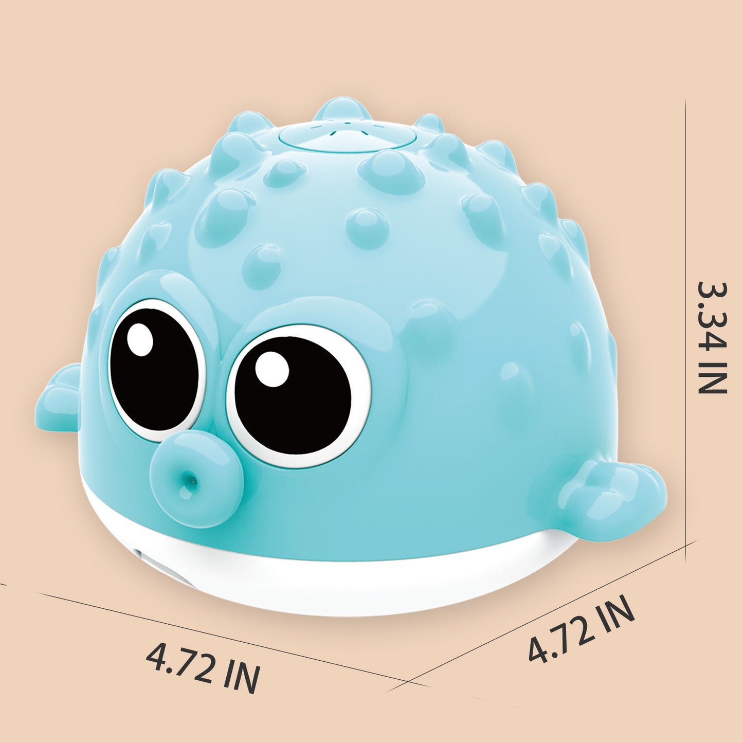 Dammyty Baby Bath Toys, Toddler Pool Toy, Pufferfish Light up Fountain Bath Toy, Christmas Birthday Gift for Baby Toddler 6 Months and Older