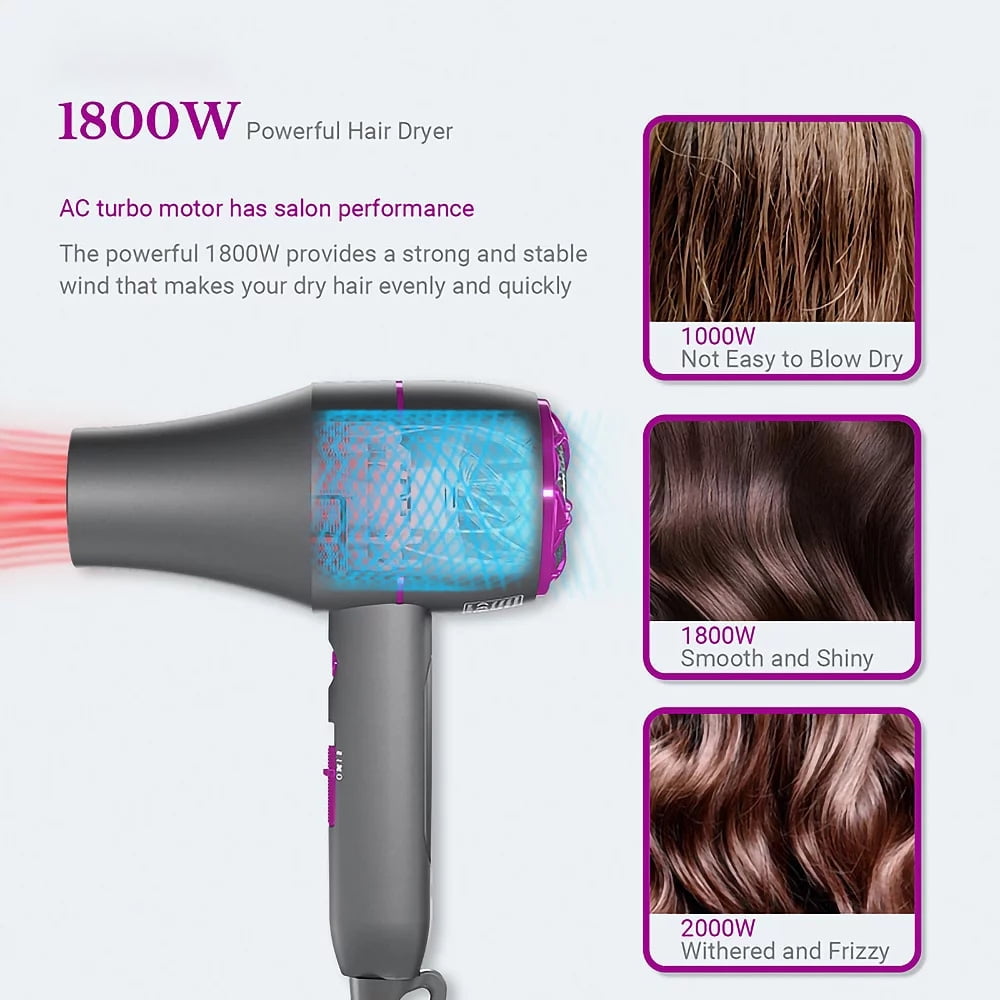 Dammyty 3 in 1 Ionic Hair Dryer Blower Hairdryer Electric Hair Comb Rotating Hot Air Brush